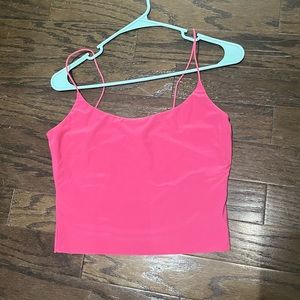 Pink spaghetti strap Tank Top. Stretch. Size medium.